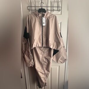 Cardi B Jogger Pants and Jacket NWT Beige with Black or Ultima Purple.